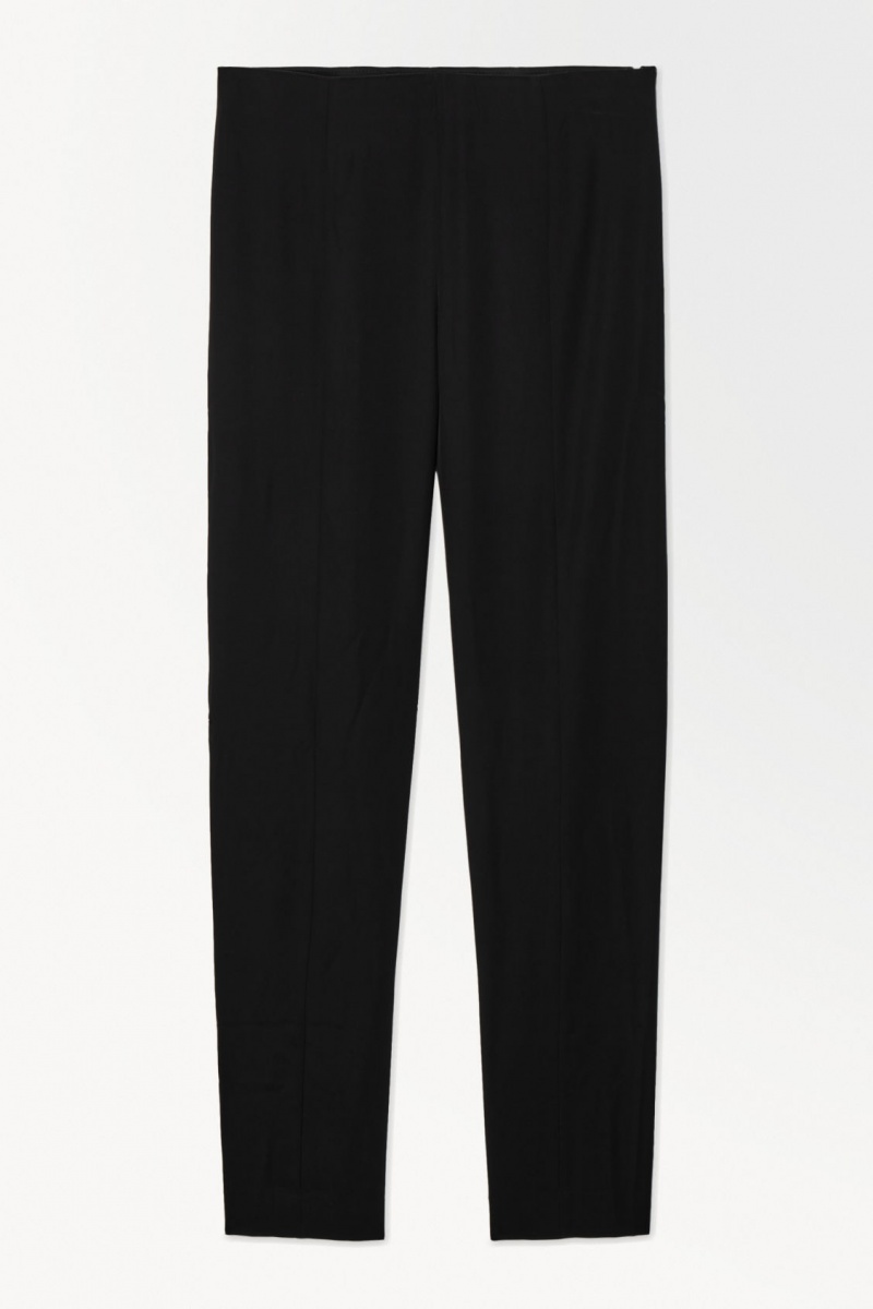Women's COS The Silk-Blend Pants Black NZ-63JKMFLCE