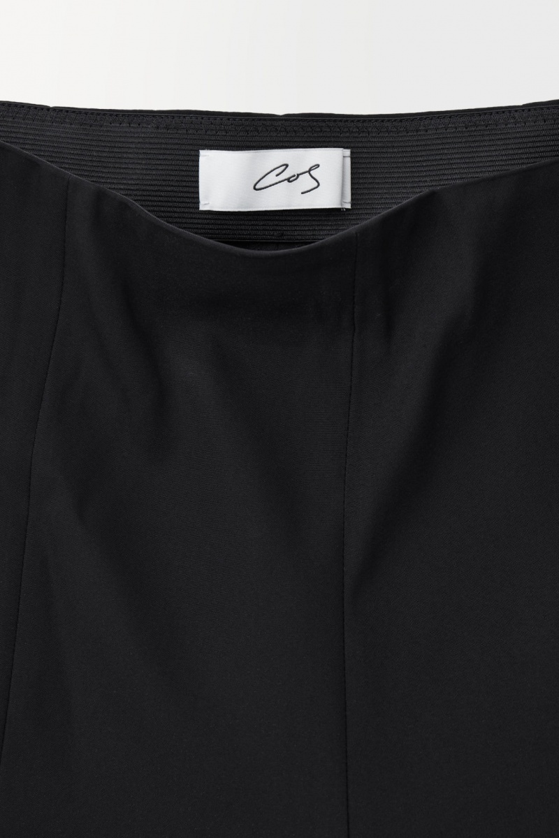 Women's COS The Silk-Blend Pants Black NZ-63JKMFLCE