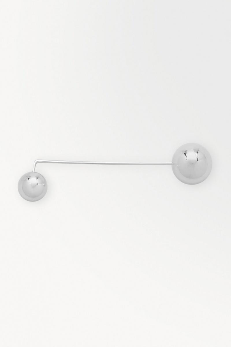Women's COS The Sphere Recycled Sterling Silver Brooch Silver NZ-18FGKOPME