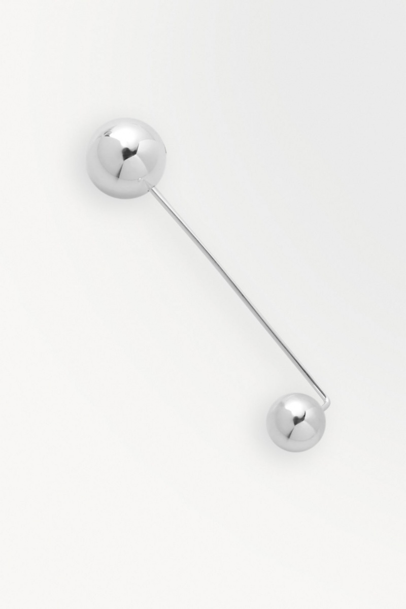 Women's COS The Sphere Recycled Sterling Silver Brooch Silver NZ-18FGKOPME