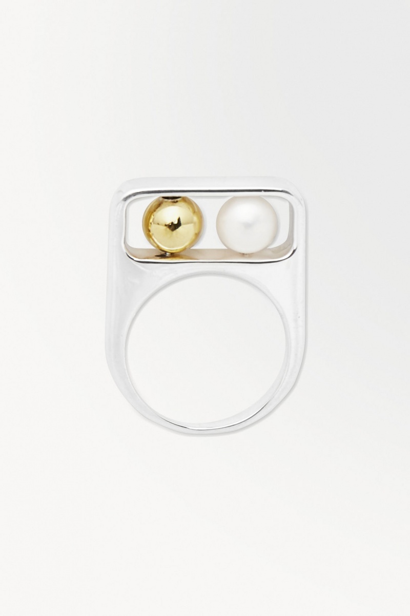 Women's COS The Sphere Rings Silver NZ-31OCQINDH
