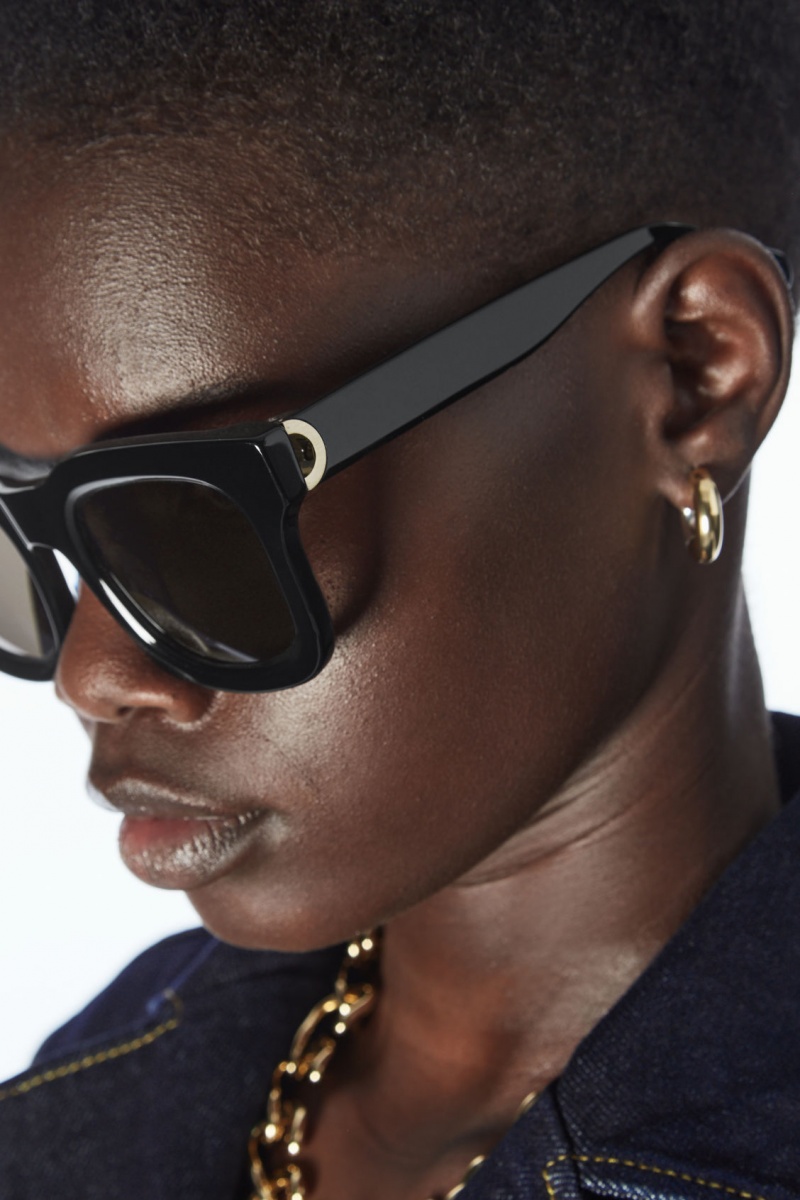 Women's COS The Square Acetate Sunglasses Black NZ-02WFQMXEJ