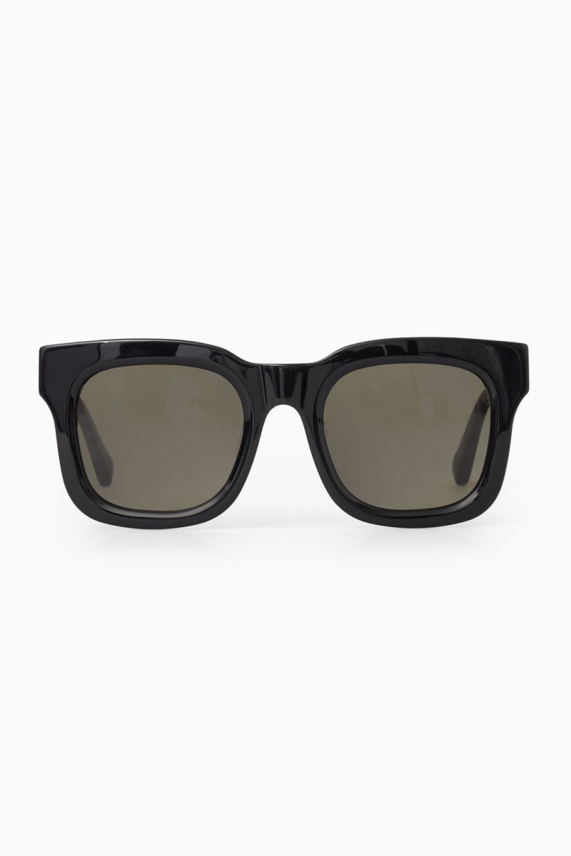 Women's COS The Square Acetate Sunglasses Black NZ-02WFQMXEJ