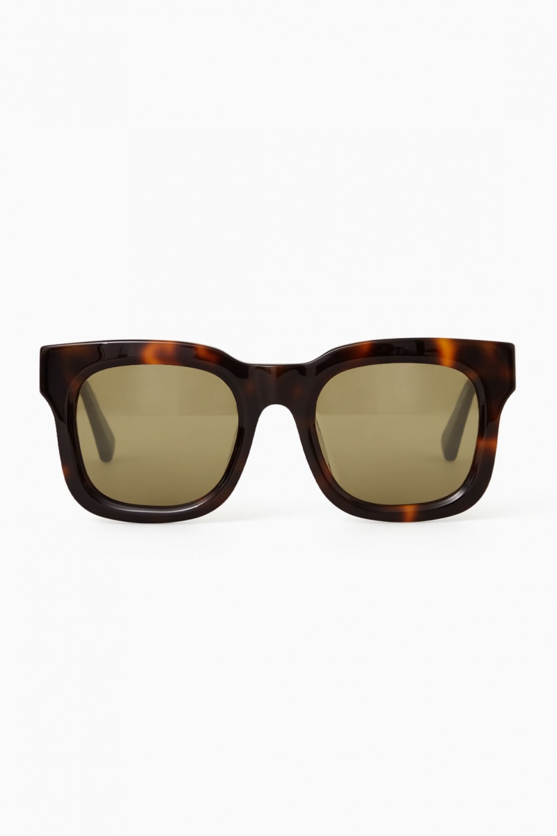 Women's COS The Square Acetate Sunglasses Brown NZ-43GMQNSHB