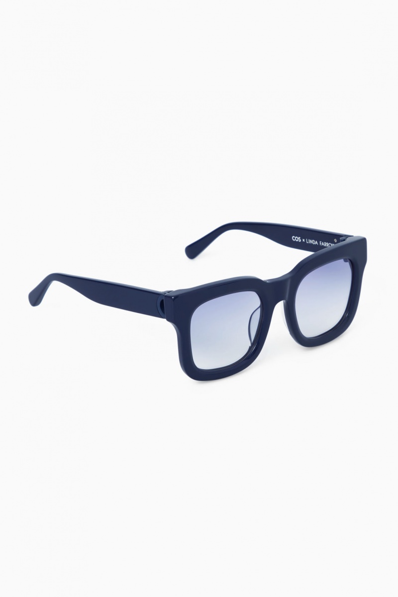 Women's COS The Square Acetate Sunglasses Navy NZ-48CLZFWSB