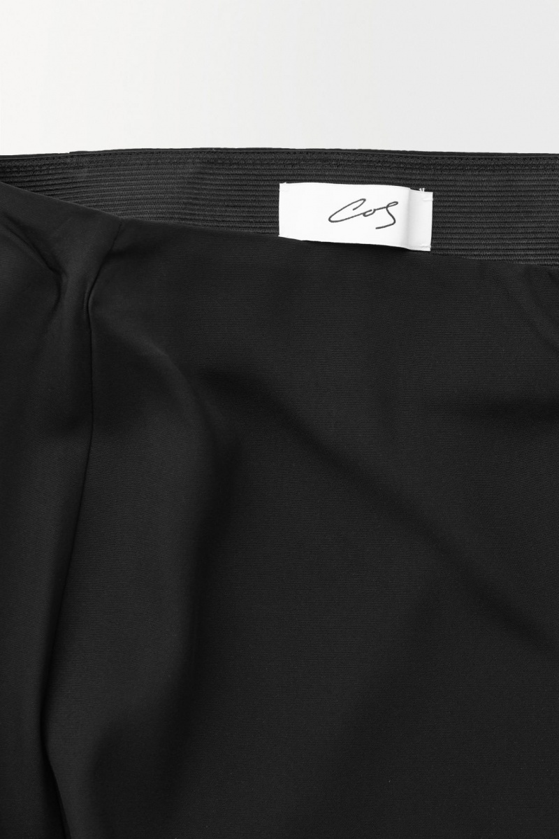 Women's COS The Tailored Silk-Blend Midi Skirt Black NZ-13JTELAFD