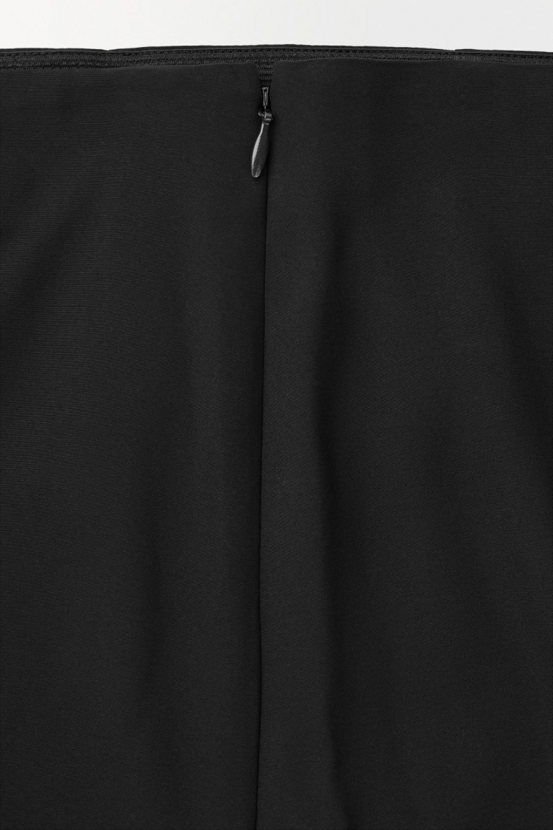 Women's COS The Tailored Silk-Blend Midi Skirt Black NZ-13JTELAFD