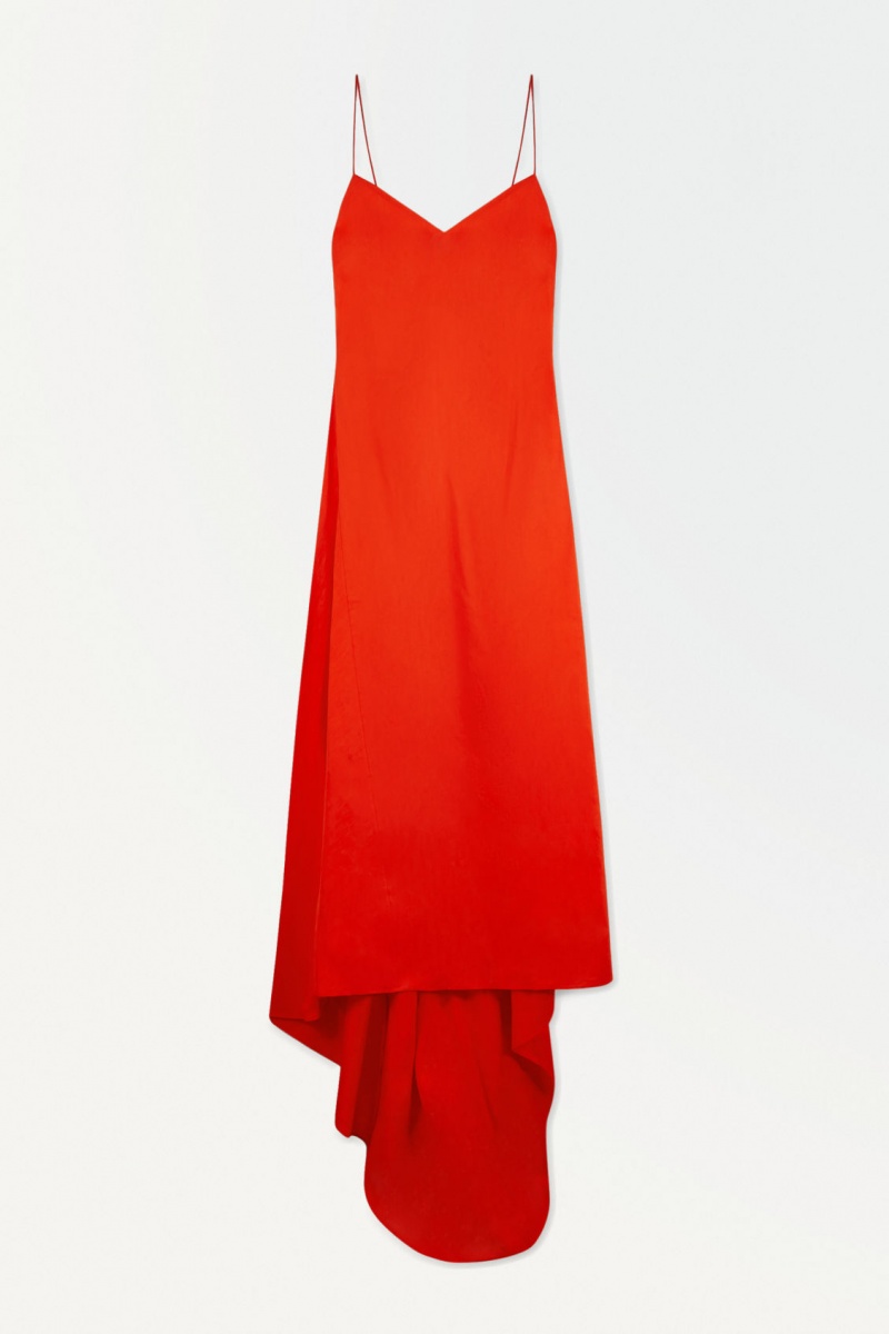 Women's COS The V-Neck Linen Maxi Dress Light Orange NZ-18KAZMRTG