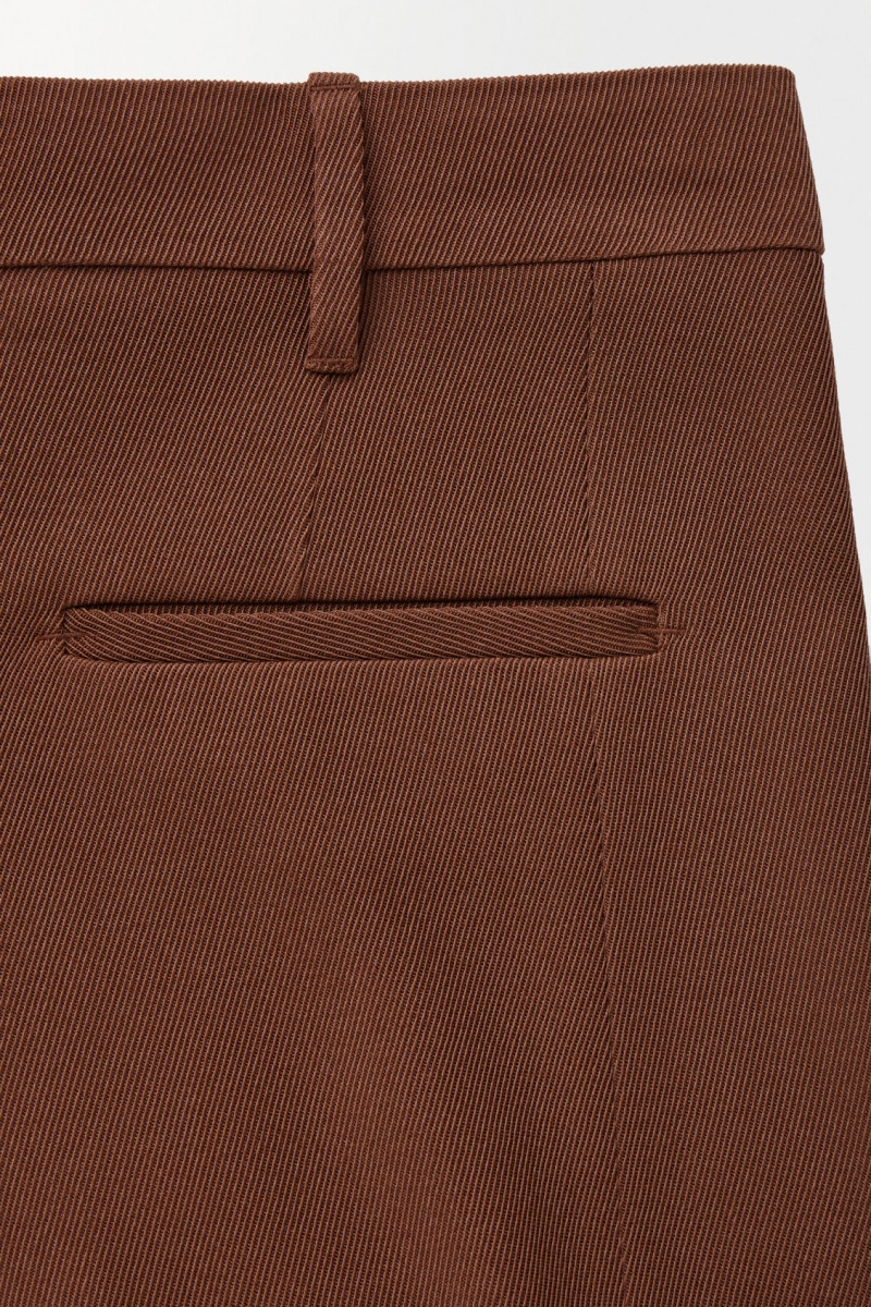 Women's COS The Wide-Leg Wool Pants Dark Brown NZ-98WFDCQOL