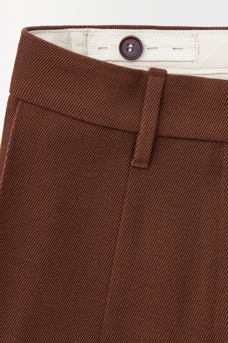 Women's COS The Wide-Leg Wool Pants Dark Brown NZ-98WFDCQOL