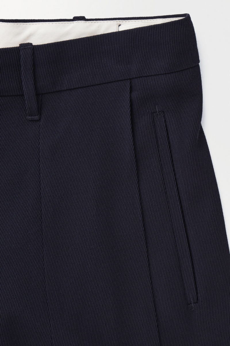 Women's COS The Wide-Leg Wool Pants Navy NZ-09USKRCFY