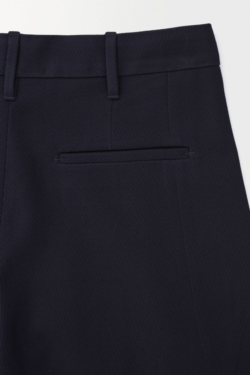 Women's COS The Wide-Leg Wool Pants Navy NZ-09USKRCFY