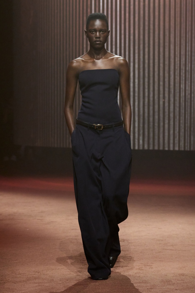 Women's COS The Wide-Leg Wool Pants Navy NZ-09USKRCFY
