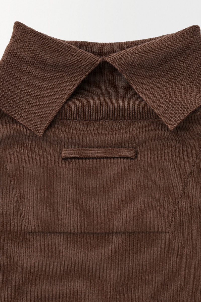 Women's COS The Wool Roll-Neck Sweaters Dark Brown NZ-75NFKYAIL