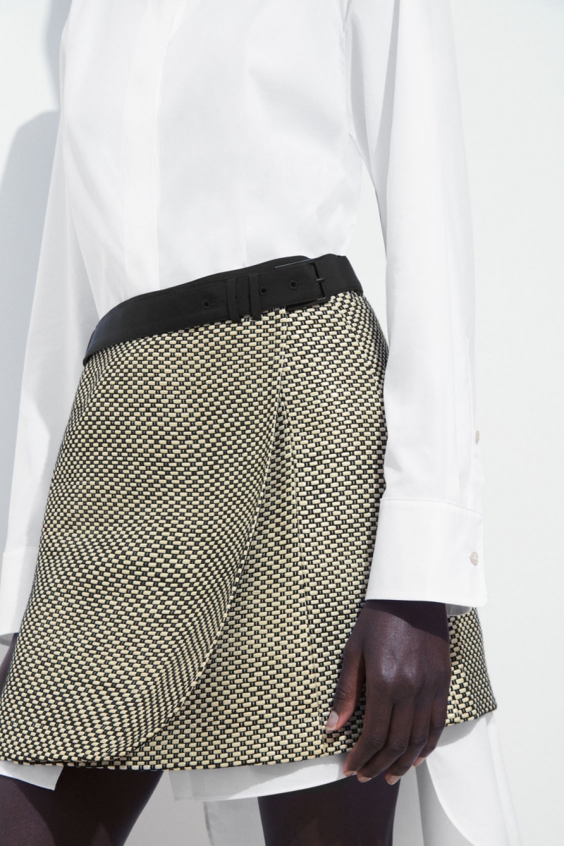 Women's COS Theed Raffia Mini Skirt Beige / Black NZ-10DQOWGML