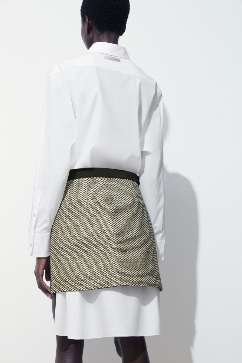 Women's COS Theed Raffia Mini Skirt Beige / Black NZ-10DQOWGML