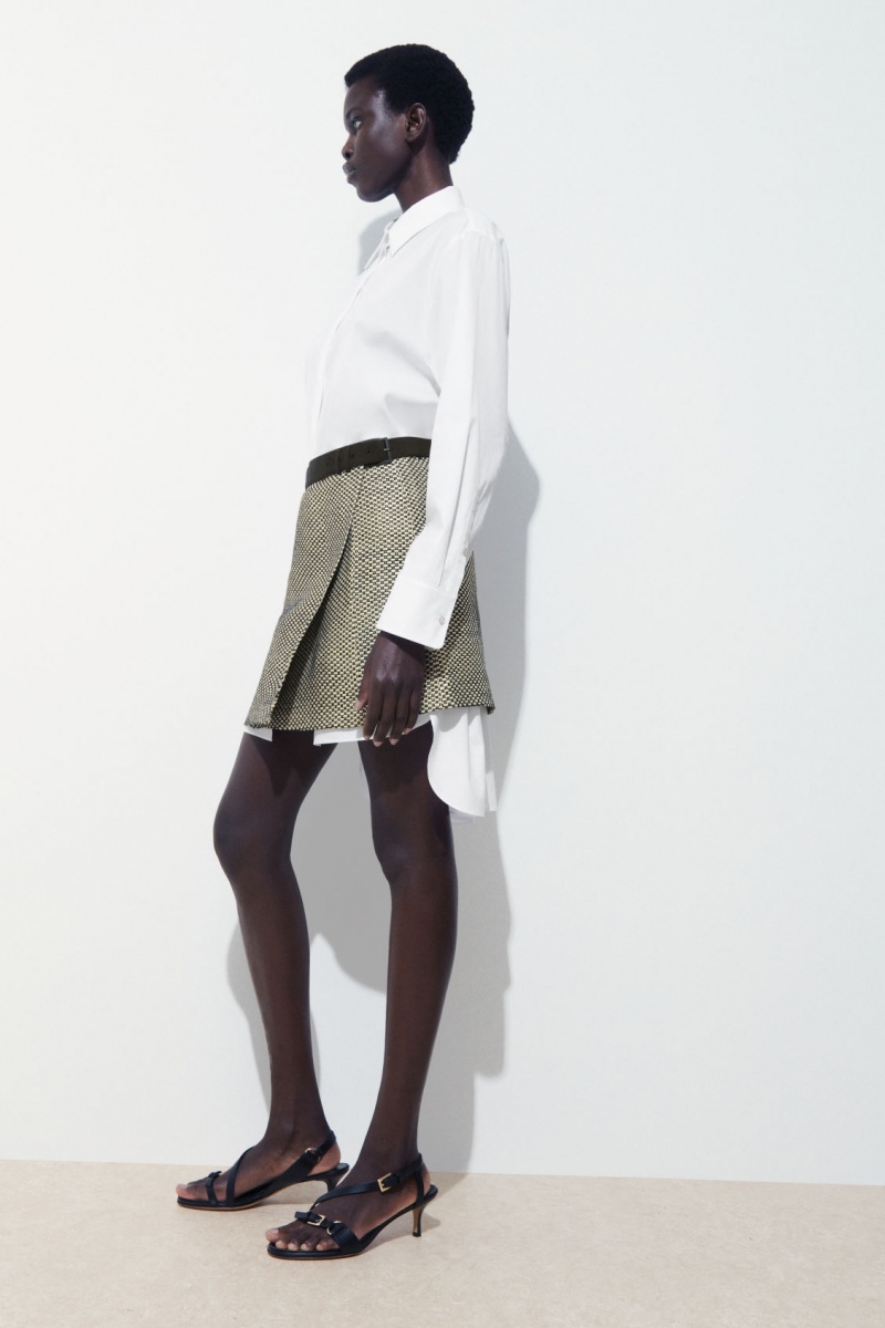 Women\'s COS Theed Raffia Mini Skirt Beige / Black NZ-10DQOWGML