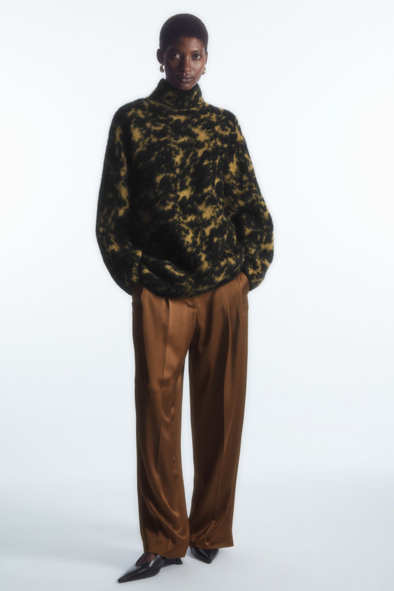 Women's COS Tortoiseshell-Jacquard Alpaca-Blend Jumpers Beige / Black NZ-82NUIGVQR