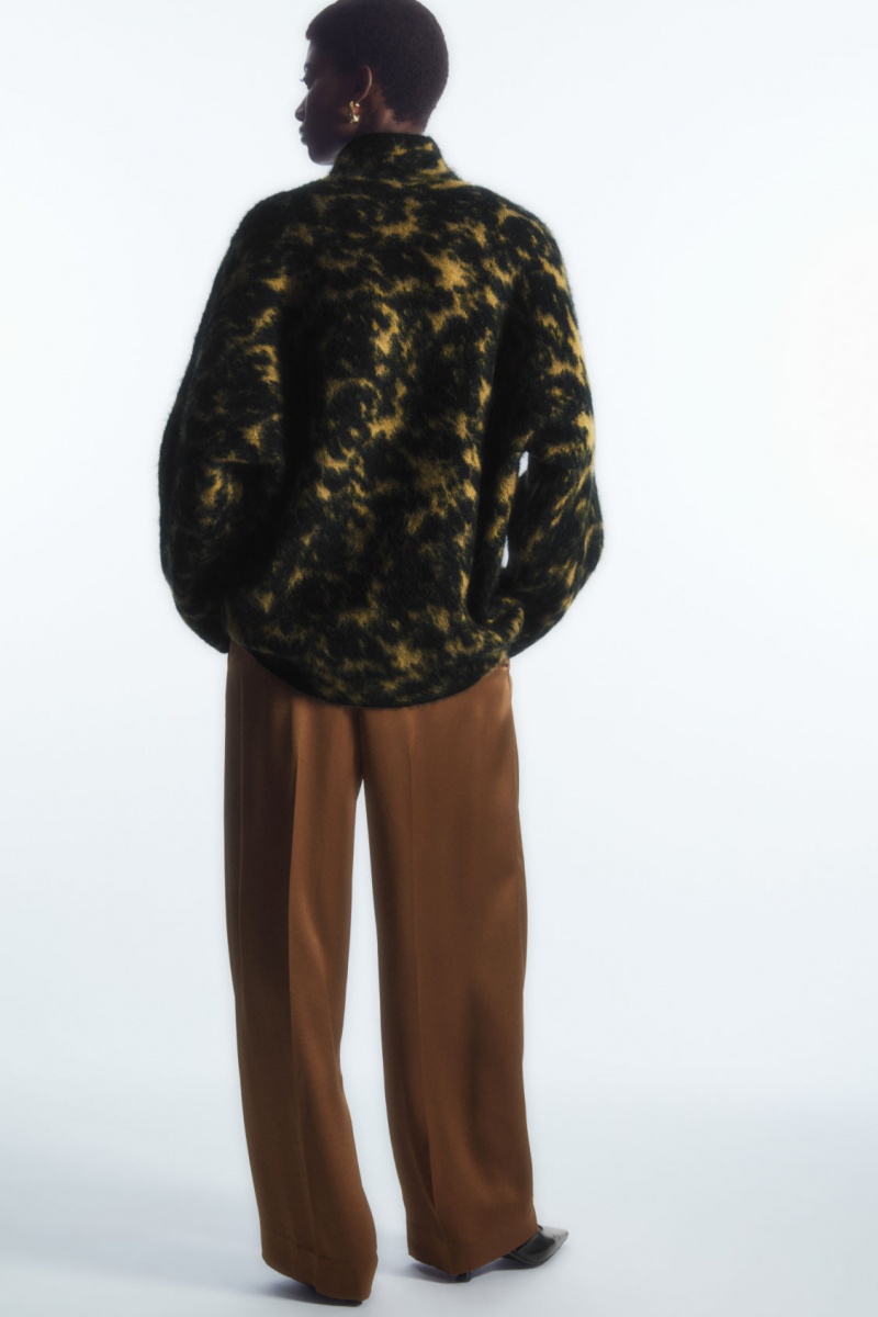 Women's COS Tortoiseshell-Jacquard Alpaca-Blend Jumpers Beige / Black NZ-82NUIGVQR