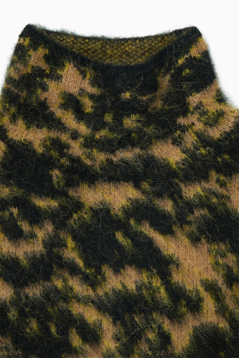 Women's COS Tortoiseshell-Jacquard Alpaca-Blend Jumpers Beige / Black NZ-82NUIGVQR