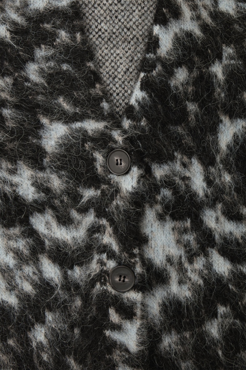 Women's COS Tortoiseshell-Jacquard Alpaca-Blend Cardigan Blue NZ-42IWOEHTN