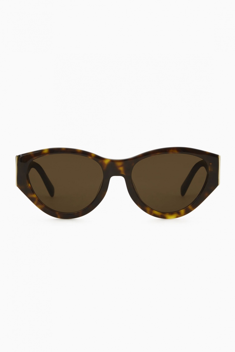 Women's COS Tortoiseshell Cat-Eye Sunglasses Brown NZ-76INMVKAE