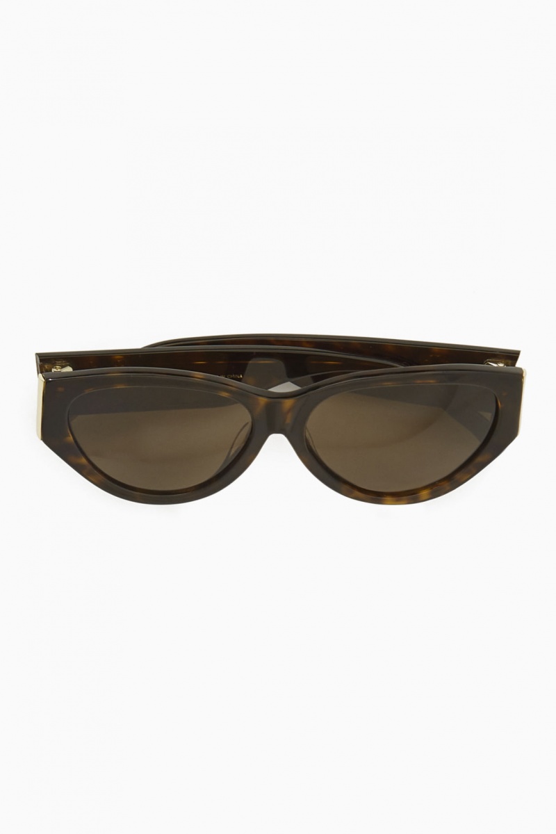 Women's COS Tortoiseshell Cat-Eye Sunglasses Brown NZ-76INMVKAE