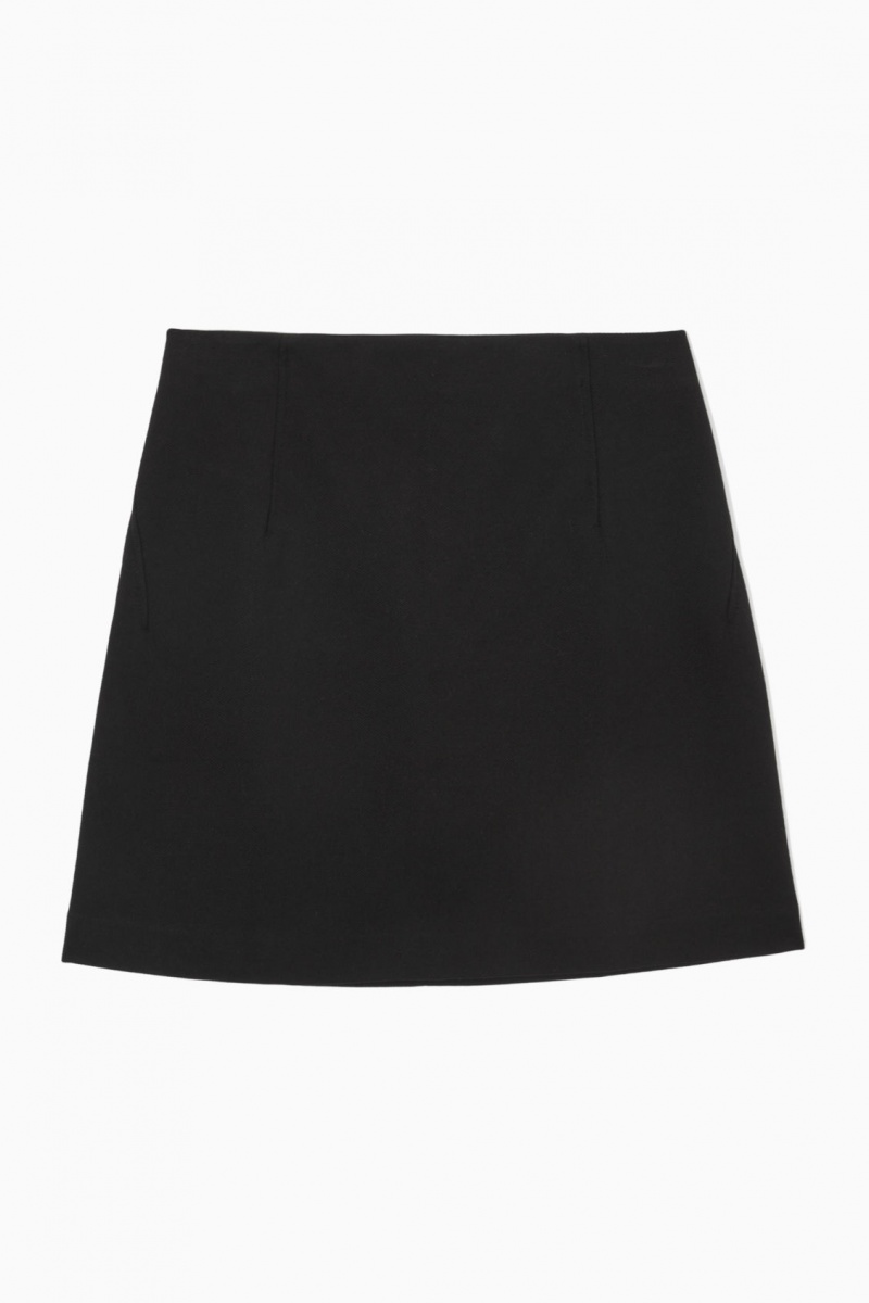 Women's COS Twill Mini Skirt Black NZ-47TRZEAYO