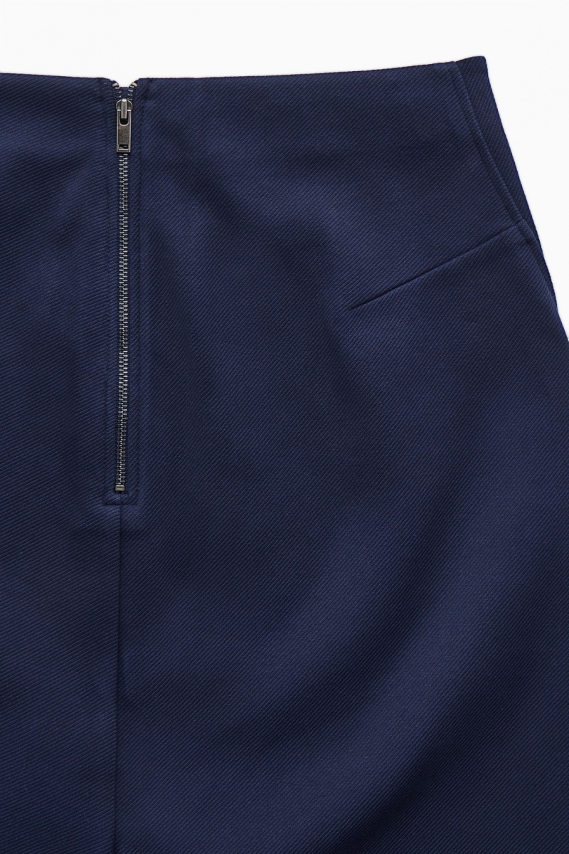 Women's COS Twill Mini Skirt Navy NZ-62UOCHMPF