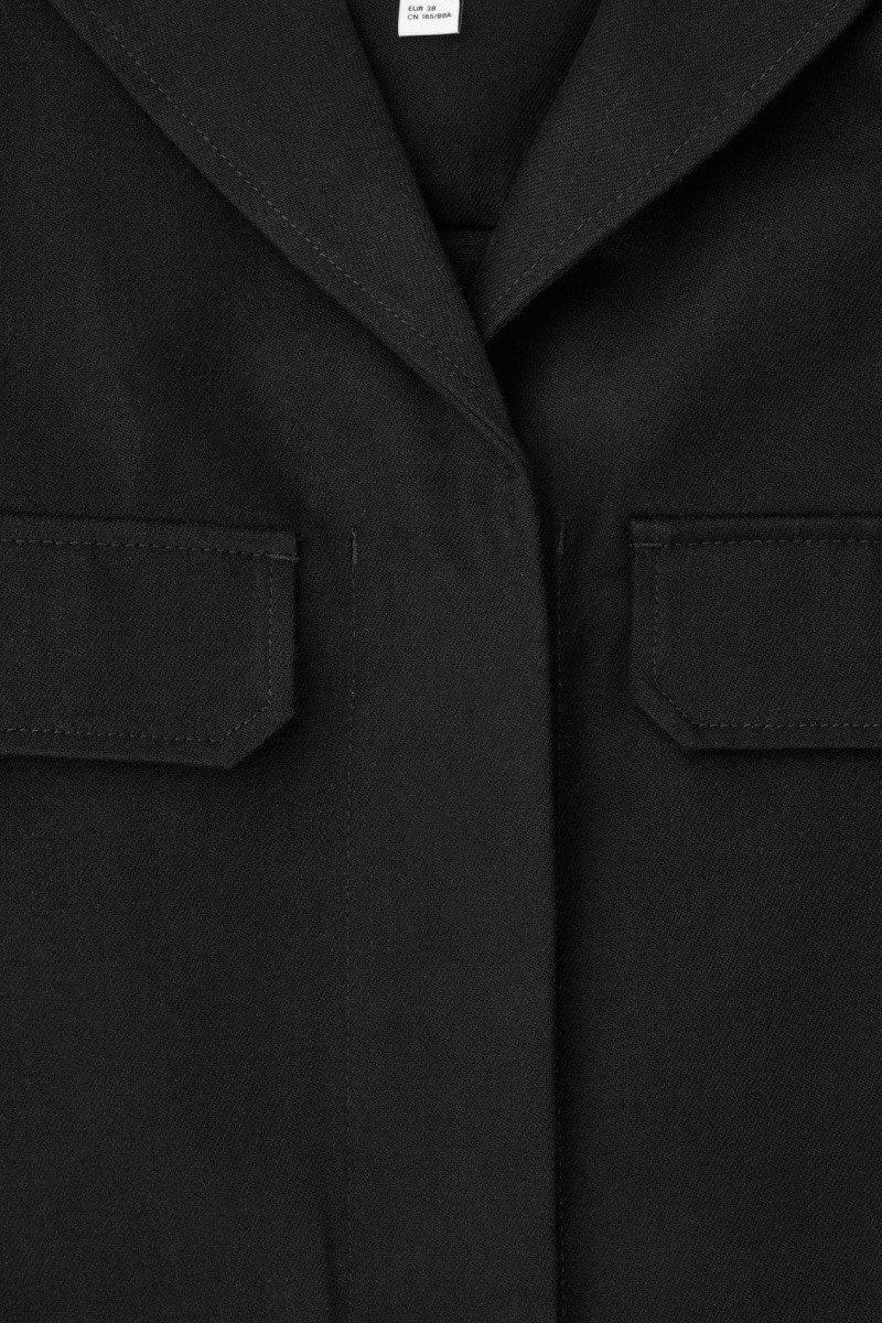 Women's COS Twill Utility Jackets Black NZ-93NTBXQDR
