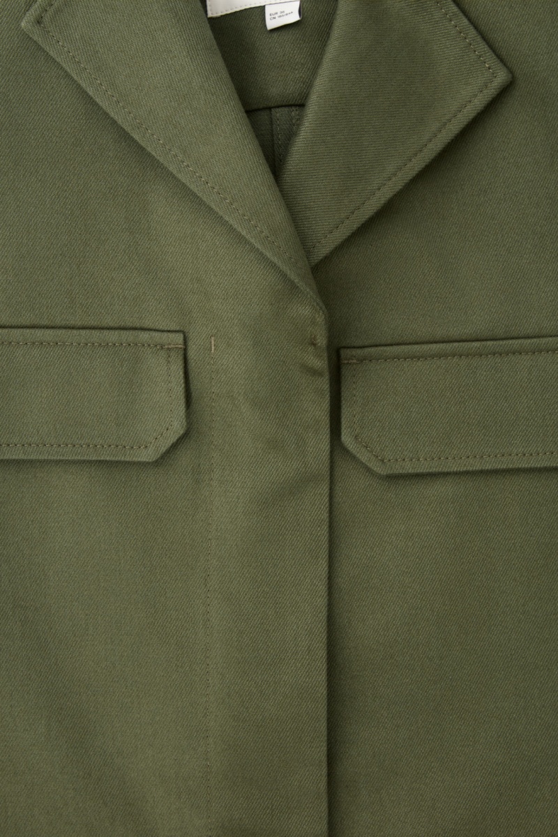 Women's COS Twill Utility Jackets Khaki Green NZ-56LJTEYZQ