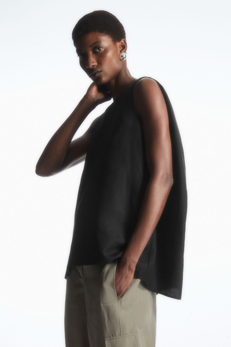 Women's COS Twist-Back Sleeveless Tops Black NZ-34DUAIQYX
