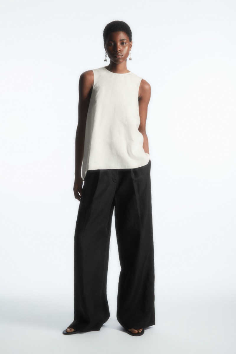 Women's COS Twist-Back Sleeveless Tops White NZ-40BCUZMLA