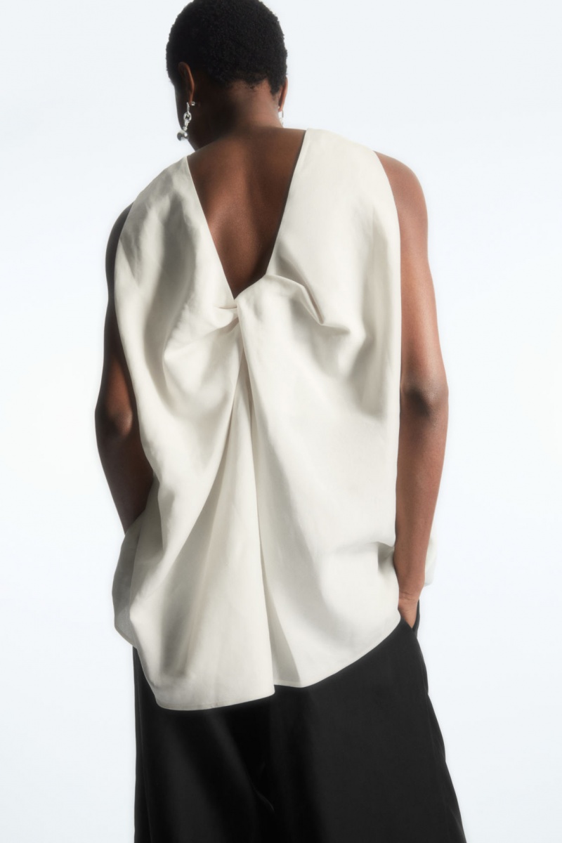 Women\'s COS Twist-Back Sleeveless Tops White NZ-40BCUZMLA