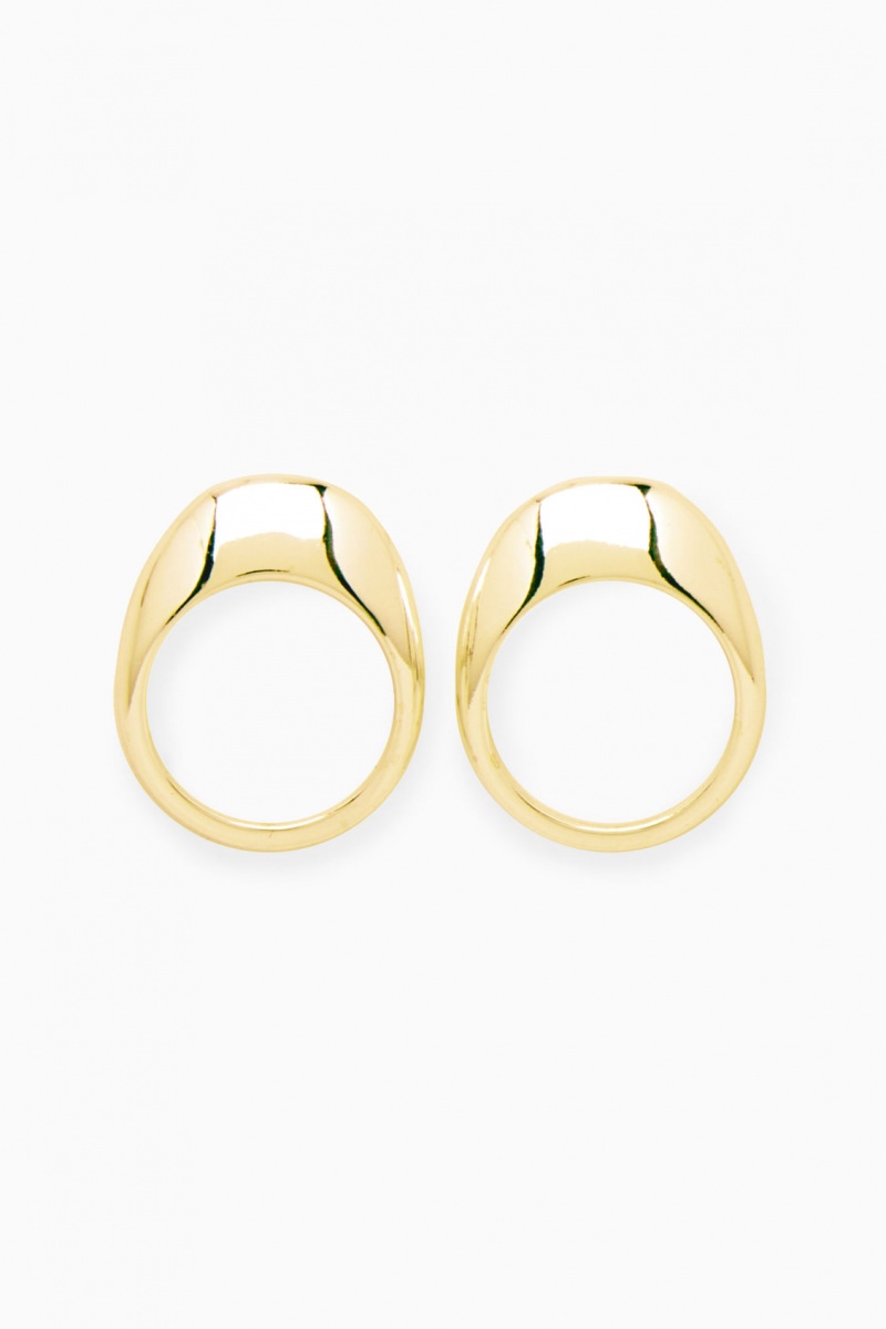 Women's COS Two-Pack Domed Rings Gold NZ-98GMDZNTU