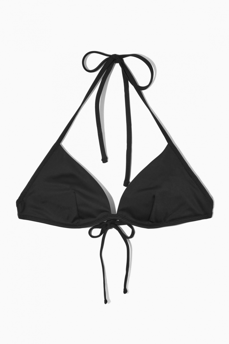 Women's COS Underwired Triangle Bikini Swimwear Black NZ-52LHAWDUZ