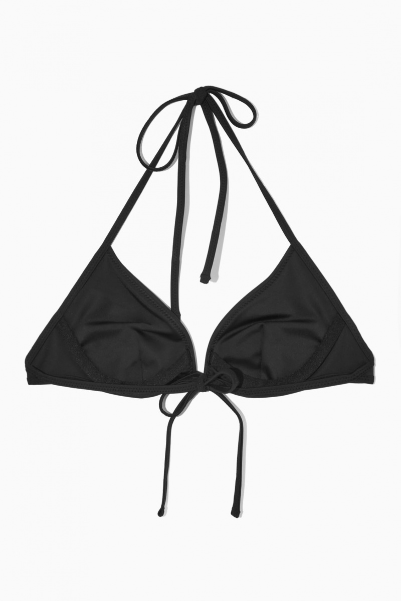 Women's COS Underwired Triangle Bikini Swimwear Black NZ-52LHAWDUZ