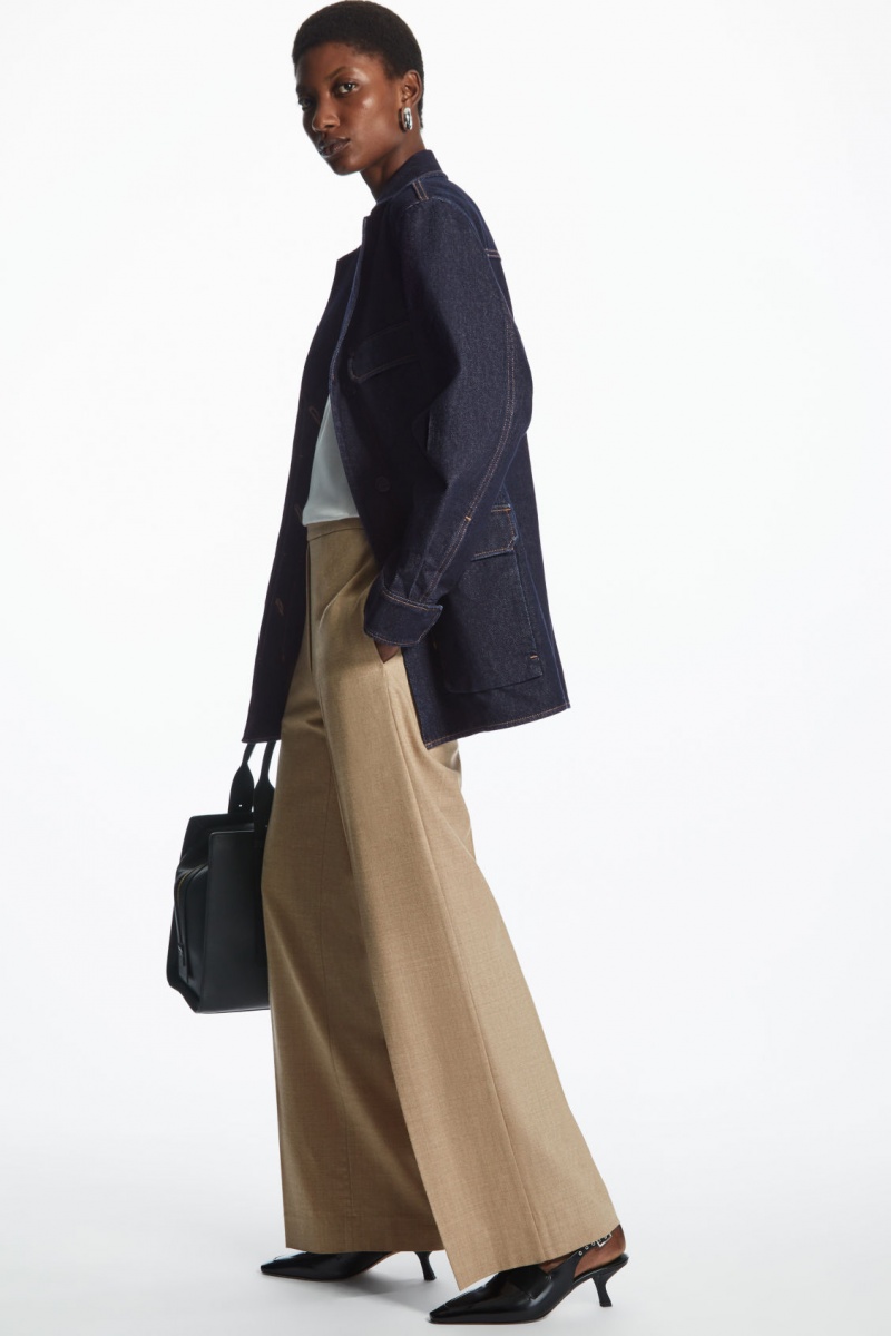Women's COS Utility-Style Denim Jackets Indigo NZ-58LQCKMGH