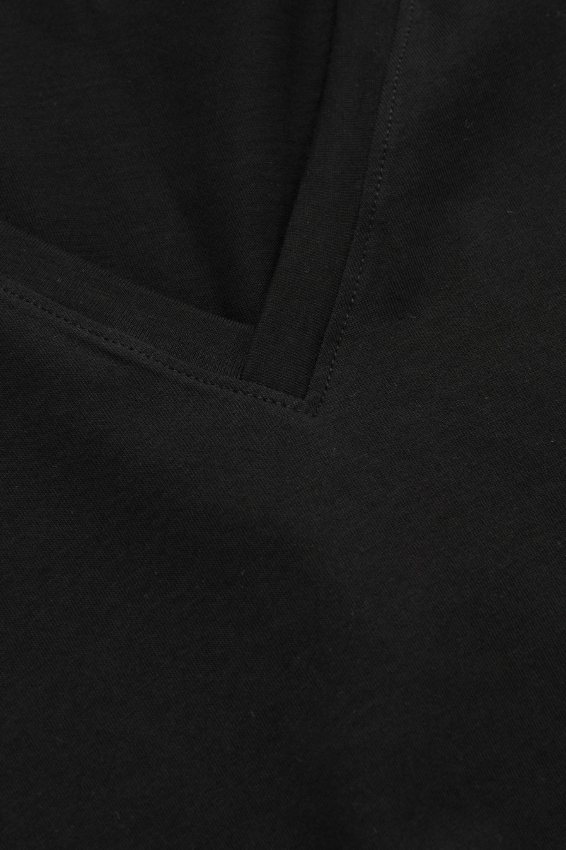 Women's COS V-Neck T-Shirt Black NZ-91UDMHQLF