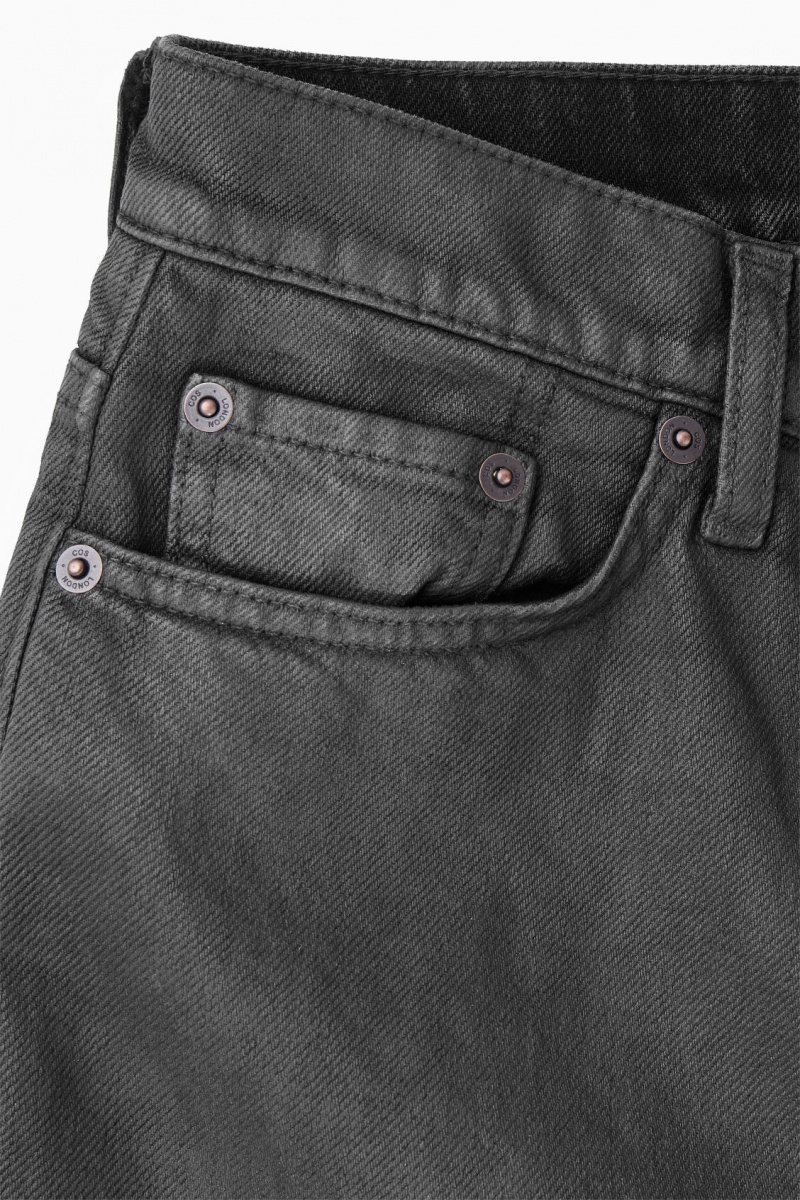 Women's COS Volume Coated-Denim Wide Jeans Black NZ-01AZGWJVE