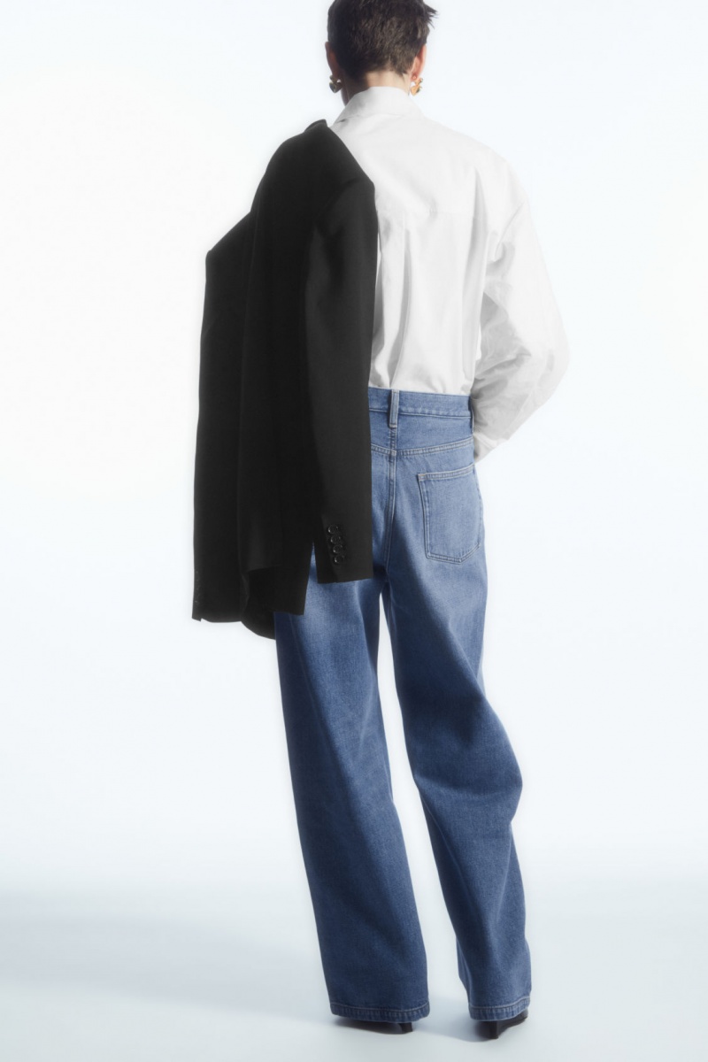 Women's COS Volume Wide Jeans Light Blue NZ-79LEHXFUZ