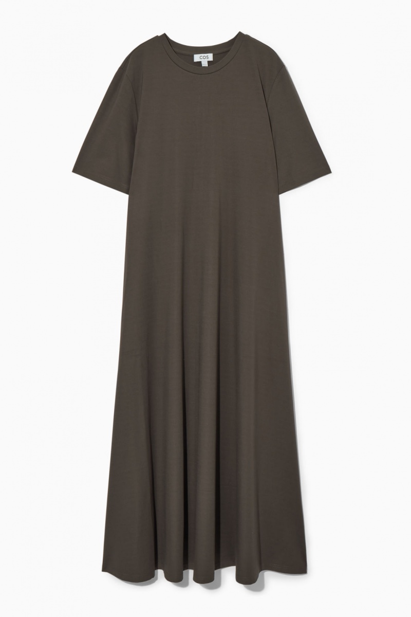 Women's COS Voluminous Maxi T-Shirt Dress Brown NZ-80NXQCJHE
