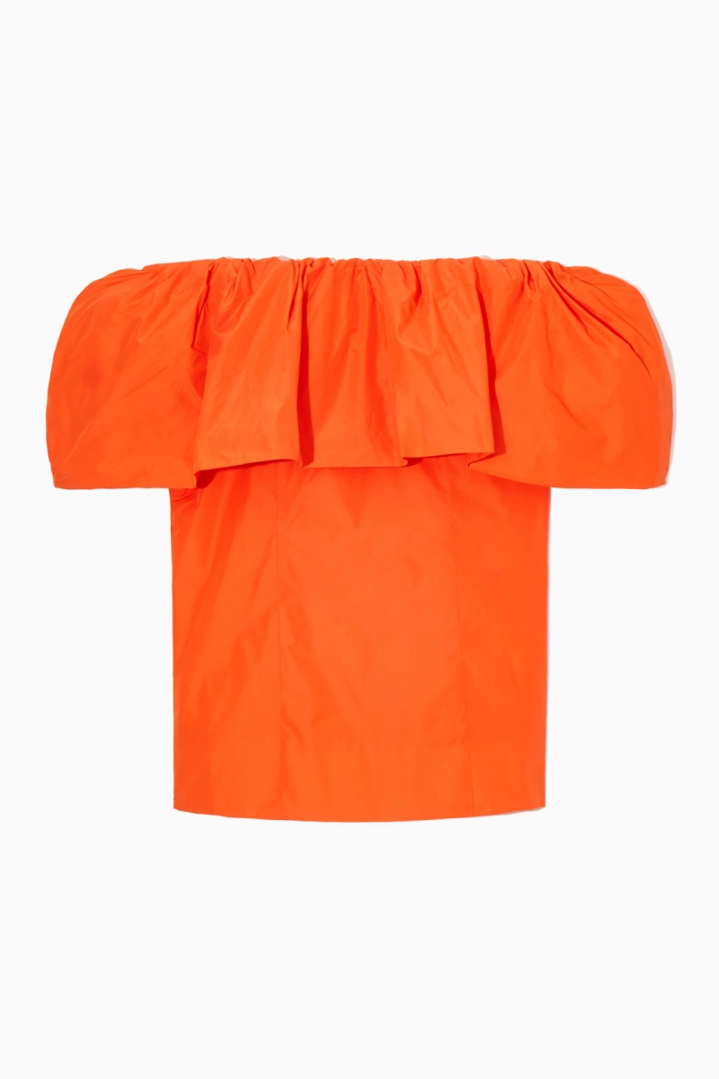 Women's COS Voluminous Off-The-Shoulder Tops Light Orange NZ-73TPCODAB