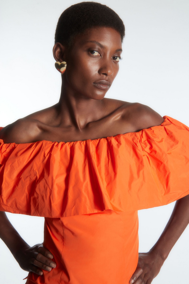 Women\'s COS Voluminous Off-The-Shoulder Tops Light Orange NZ-73TPCODAB