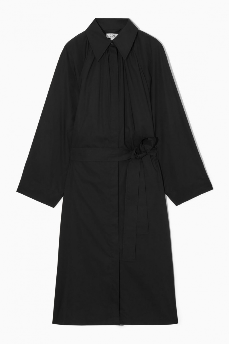 Women's COS Voluminoused Midi Dress Black NZ-81TFLXJQM