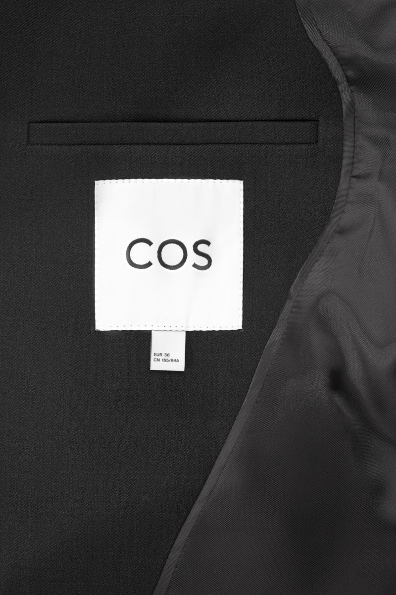 Women's COS Waisted Wool-Blend Blazer Black NZ-23LXNMCWT