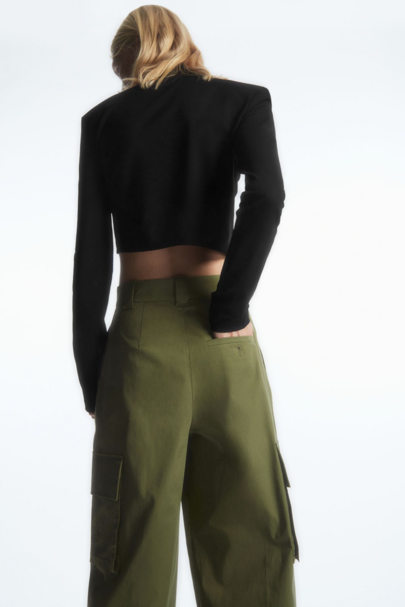 Women's COS Wide-Leg Cargo Pants Khaki NZ-16TEUCOFV