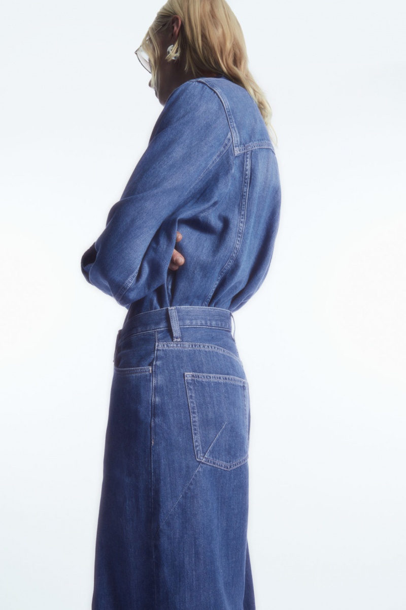 Women's COS Wide-Leg High-Rise Jeans Light Blue NZ-14AYFMXGS