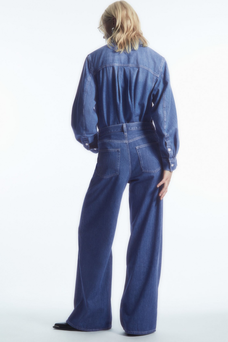 Women's COS Wide-Leg High-Rise Jeans Light Blue NZ-14AYFMXGS