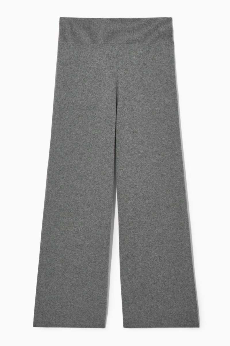 Women's COS Wide-Leg Pure Cashmere Pants Grey NZ-48MCDOGWK